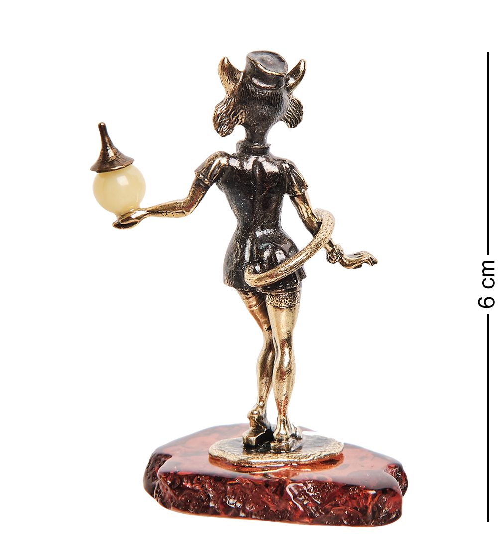 AM-1072 Фигурка «Кошка Медсестра» (латунь, янтарь)