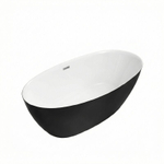 Ванна отдельностоящая Grossman Classic GR-2403MB (150х78х58) цвет черный/белый матовый,1 место