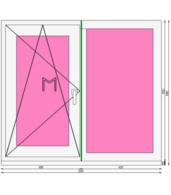 Пластиковое окно 1050 х 1200 ТермА Эко + Москитная сетка