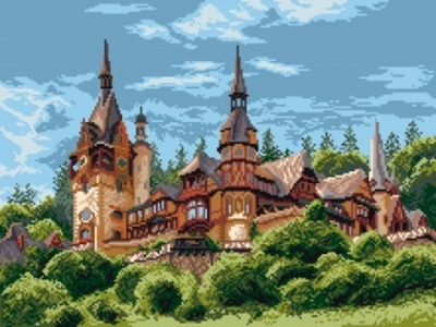 "Замок в Румынии"-1899 канва с рисунком