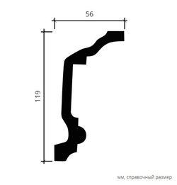 Карниз пенополиуретан, 2000x56x119 мм