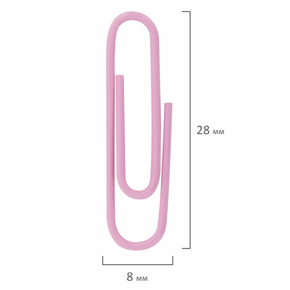 Скрепки BRAUBERG PASTEL 28 мм пастельные цвета 100 шт. в пластиковой коробке (6 штук в упаковке)