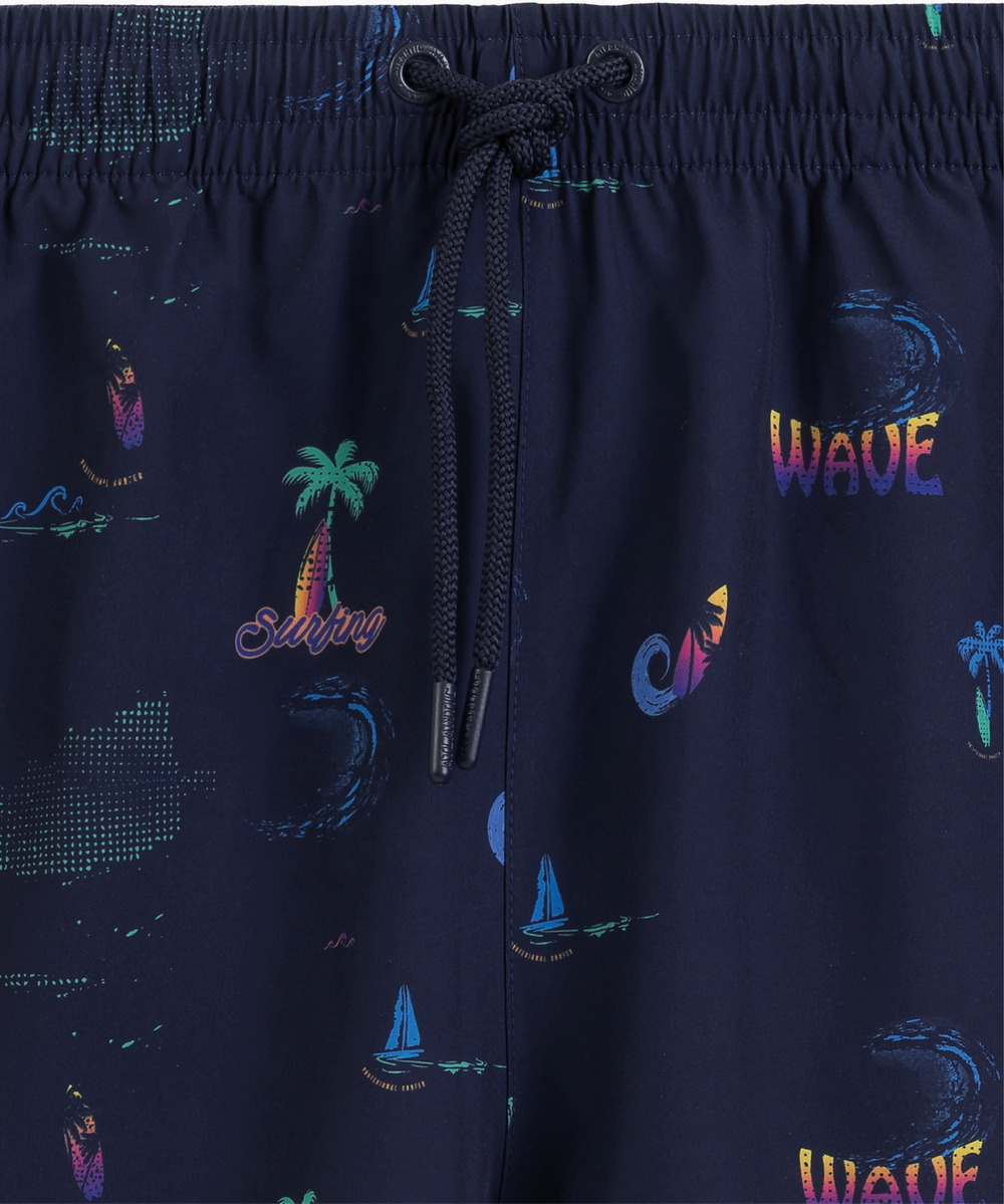 Пляжные шорты мужские Atlantic, 1 шт. в уп., полиэстер-эластан, темно-синие, KMB-232