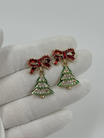 Серьги Ёлочки с бантами