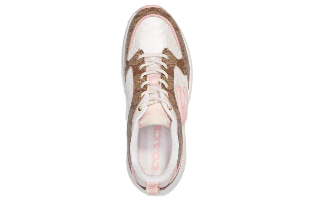 COACH Coach round head lace-up non-slip low-top casual shoes women's pink