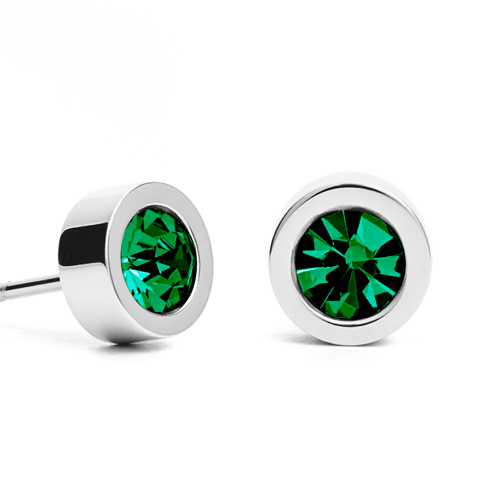 Серьги пусеты Fiore Luna Green 6х3 мм SWE126 GR S