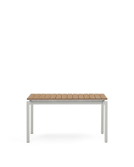 Уличный раздвижной стол Canyelles из полистирола и алюминия светло-серого цвета, 140 (200) x 90