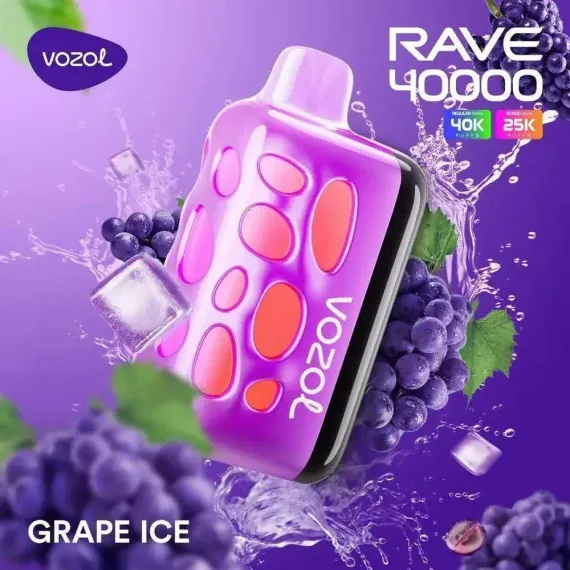 VOZOL RAVE 40000 - Grape Ice (5% nic)
