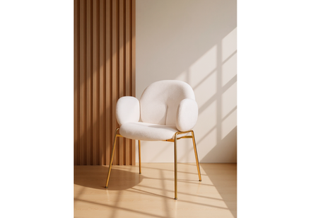 Стул на металлокаркасе Woodville Kalipso white, gold