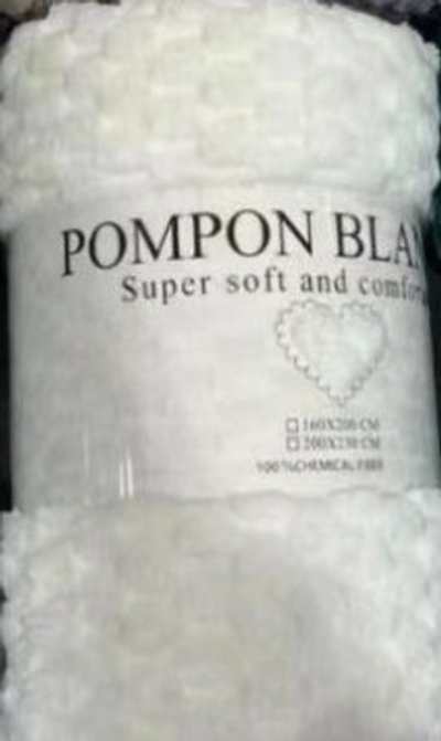 Плед 150*200см «Pompon», цвет жемчуг, микрофлис, 240 гр/м²
