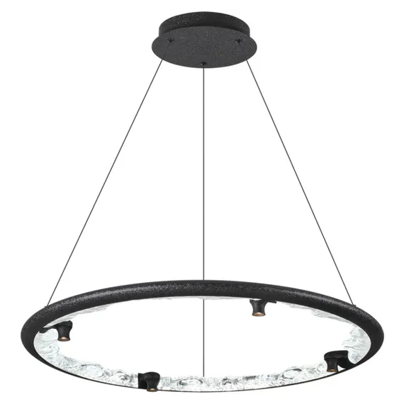 7001/55L HIGHTECH ODL25 253 Подвесной светильник черный ice crack/акрил разд. Вкл. с ПДУ IP20 LED 55W 1873Лм 3000/4000/5700K CRI > 90 CAYON