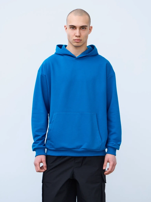Худи оверсайз без начеса (синий)