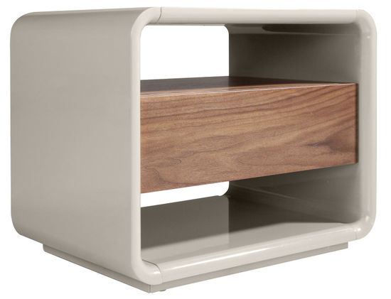 Прикроватная тумбочка 7134/MB2202NS из ореха и лакированного МДФ