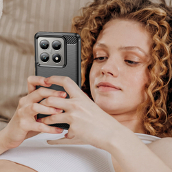 Чехол с дизайном в стиле карбон на Xiaomi 14T и 14T Pro, мягкий отклик кнопок, серия Carbon от Caseport