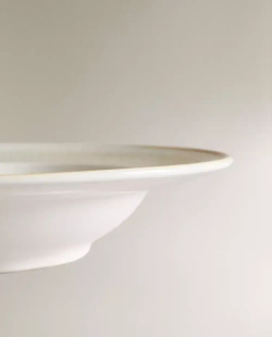 ZARA HOME КЕРАМИЧЕСКАЯ ТАРЕЛКА ДЛЯ ПАСТЫ, ЭКРЮ