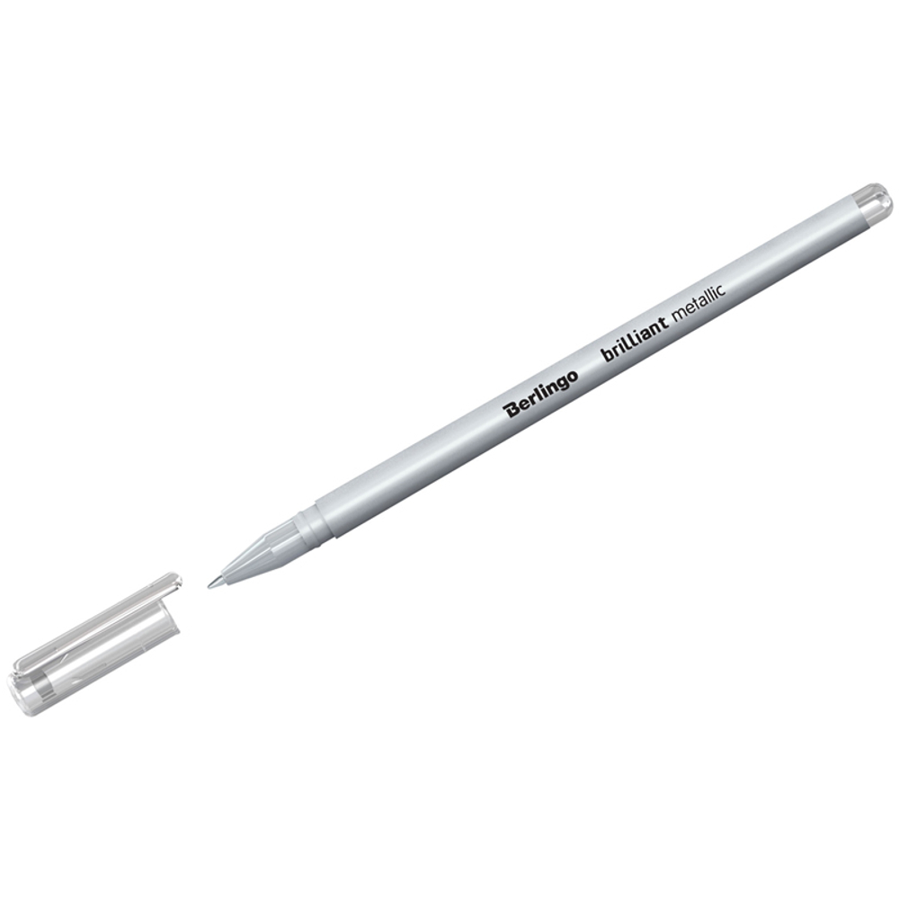 Ручка гелевая "Brilliant Metallic" серебро металлик, 0,8мм, Berlingo