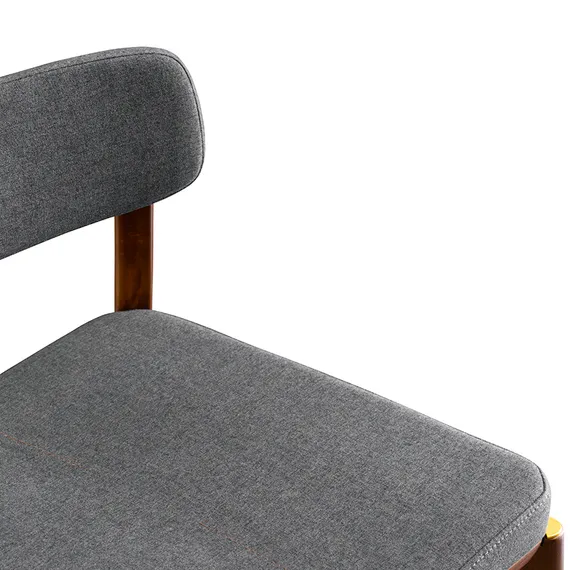 Барный стул Aska, 79 см, орех, темно-серая рогожка