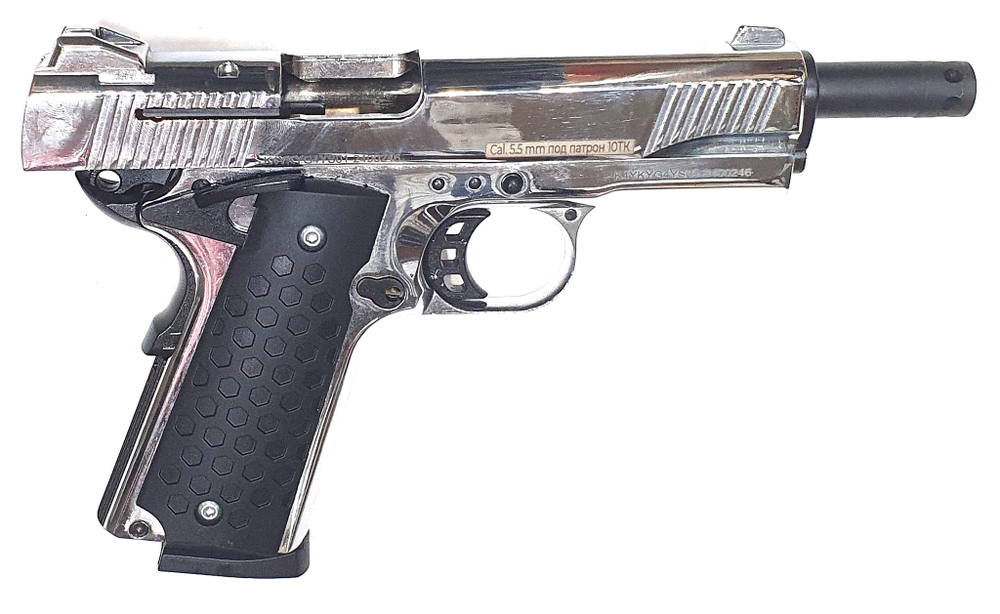 Пистолет сигнальный К 1911 KURS кал. 5,5 мм под патрон 10ТК classic хром