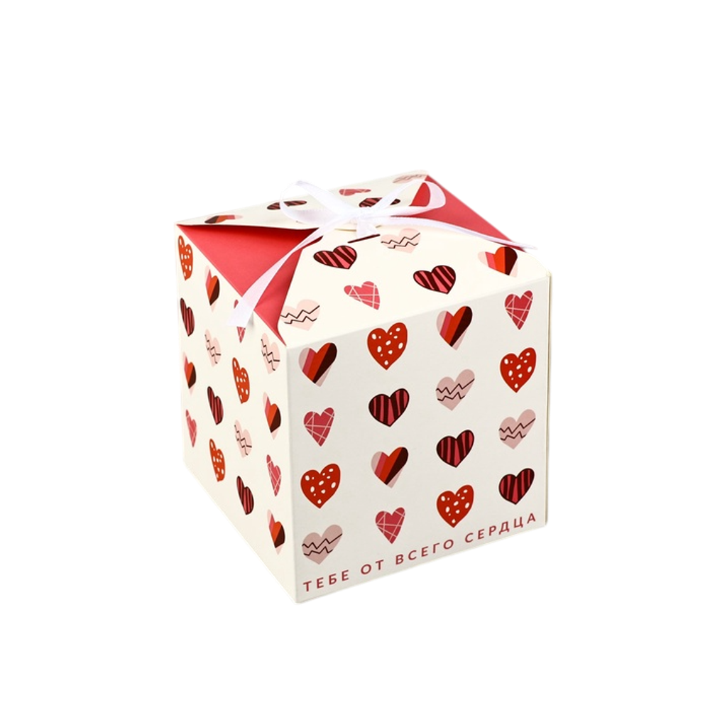 Коробка складная "Я тебя люблю", 12×12×12 см