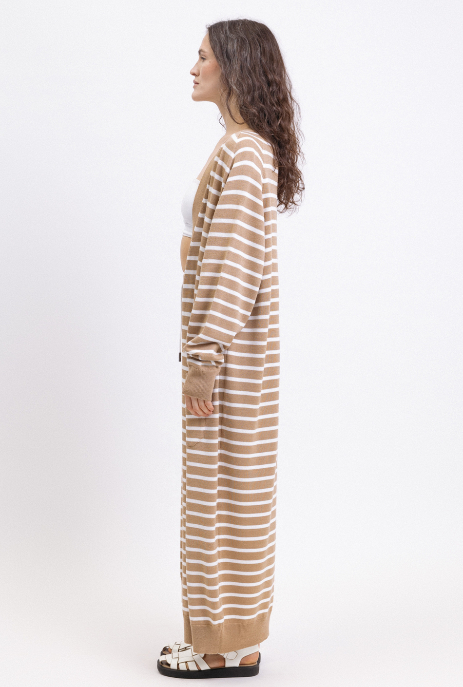 Кардиган удлиненный в полоску