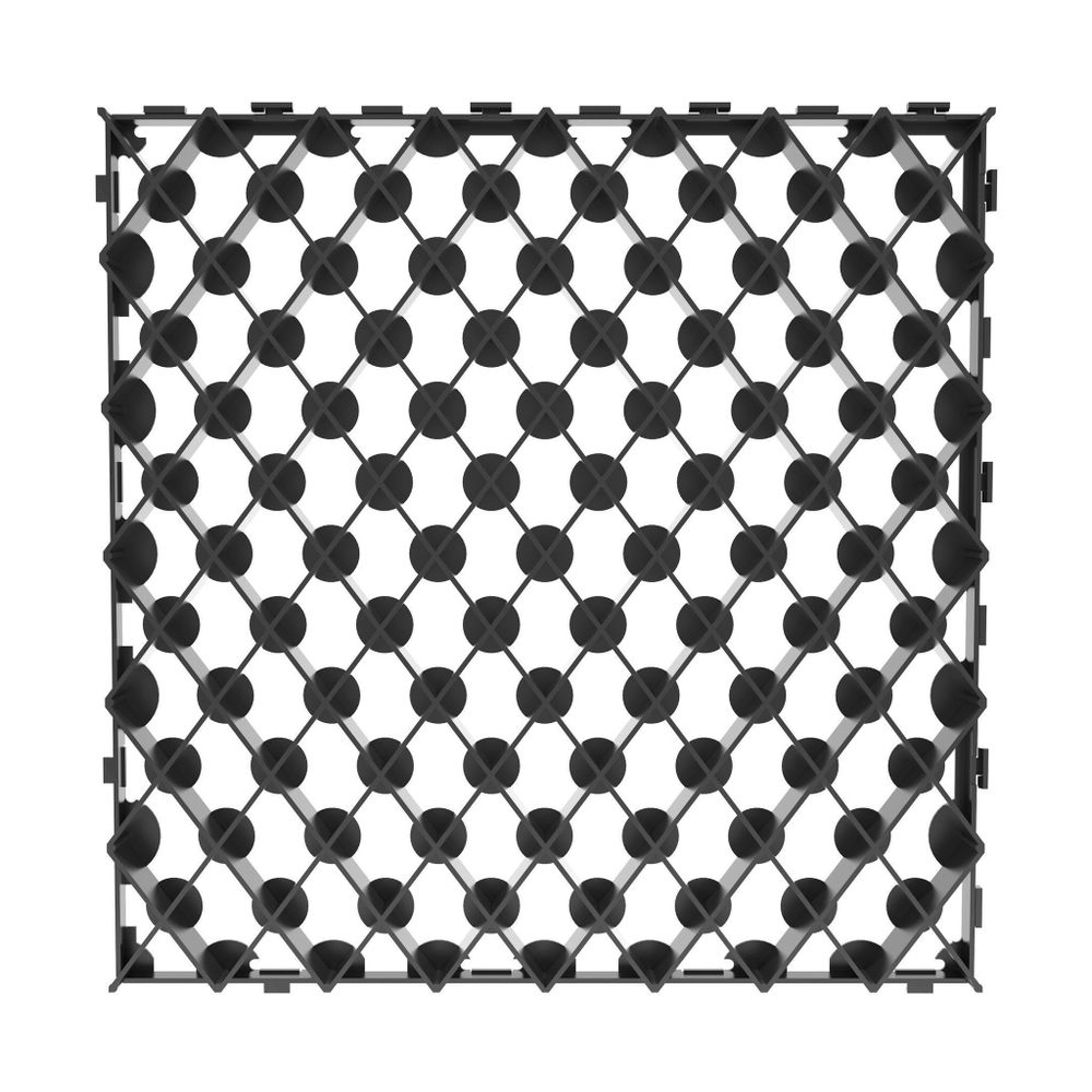 Решетка газонная Gidrolica Eco Pro РГ-60.60.4 – пластиковая, чёрная