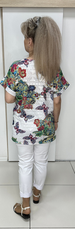 Блузон-туника с принтом из бабочек