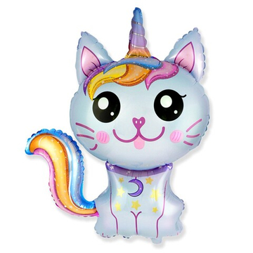 Фольгированный шар-фигура «Котенок-единорог», 89 см