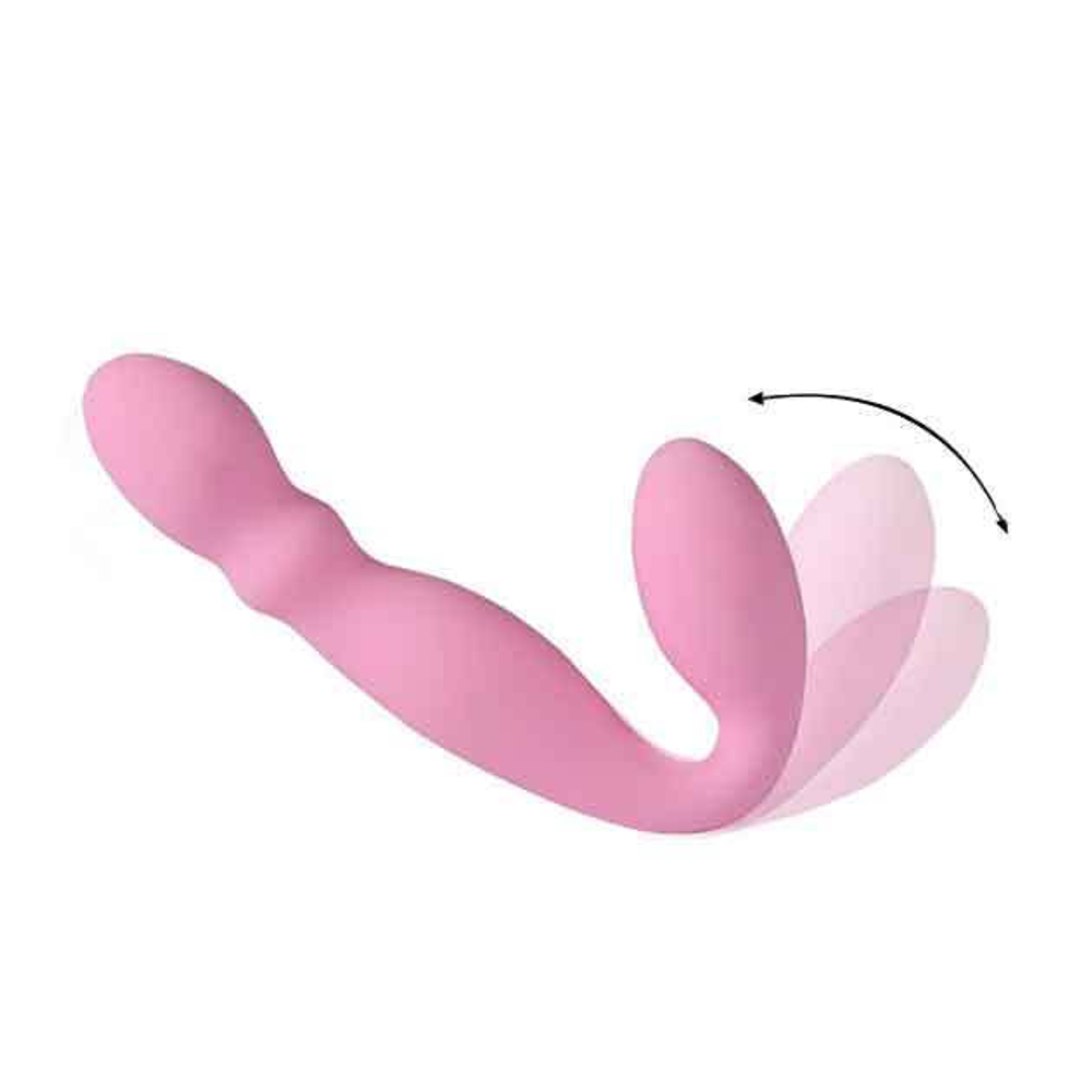 Розовый безремневой вибрострапон - 17,8 см. (Цвет: розовый)