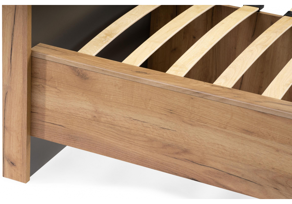 Кровать Woodville Клауд 140х200 парящая дуб крафт золотой, антрацит