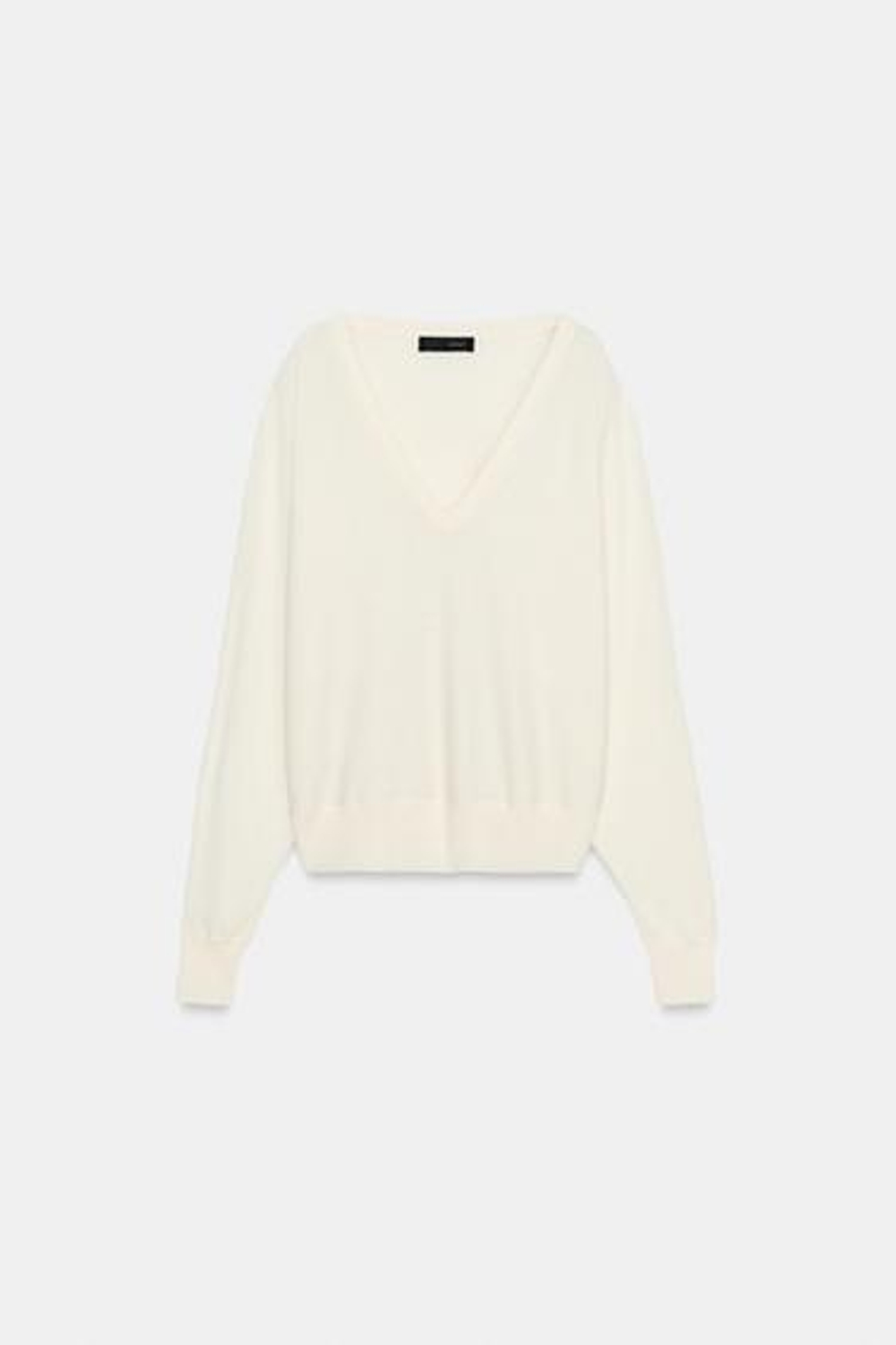 V-образный воротник трикотажный свитер - ZARA