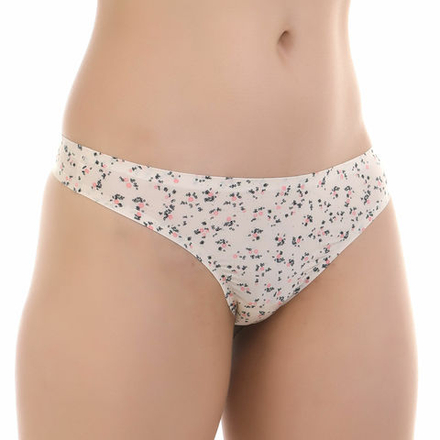 Женские трусы стринги бежевые с принтом ROMEO ROSSI RR1506-1