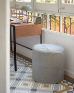 Круглый пуф Brunetta из серого бархата Ø 40 см