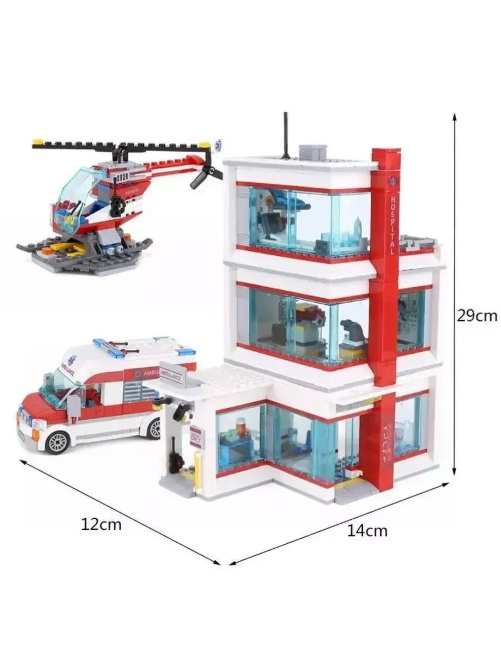 Конструктор Сити Городская больница 964 детали 19099
