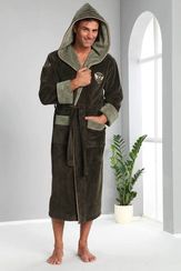 Халат  мужской с капюшоном Sniper  1175 хаки Nusa