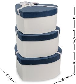 Packing Symphony WF-94-B Набор коробок из 3шт «Сердце» цв.молочн./син.