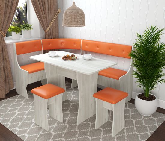 Кухонный уголок bello "Оливьер" (Сосна Винтерберг/Кожзам Marvel Mango (AT)) -G/Л1