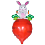 Шар Фольгированный Заяц белый с морковкой (Красный)