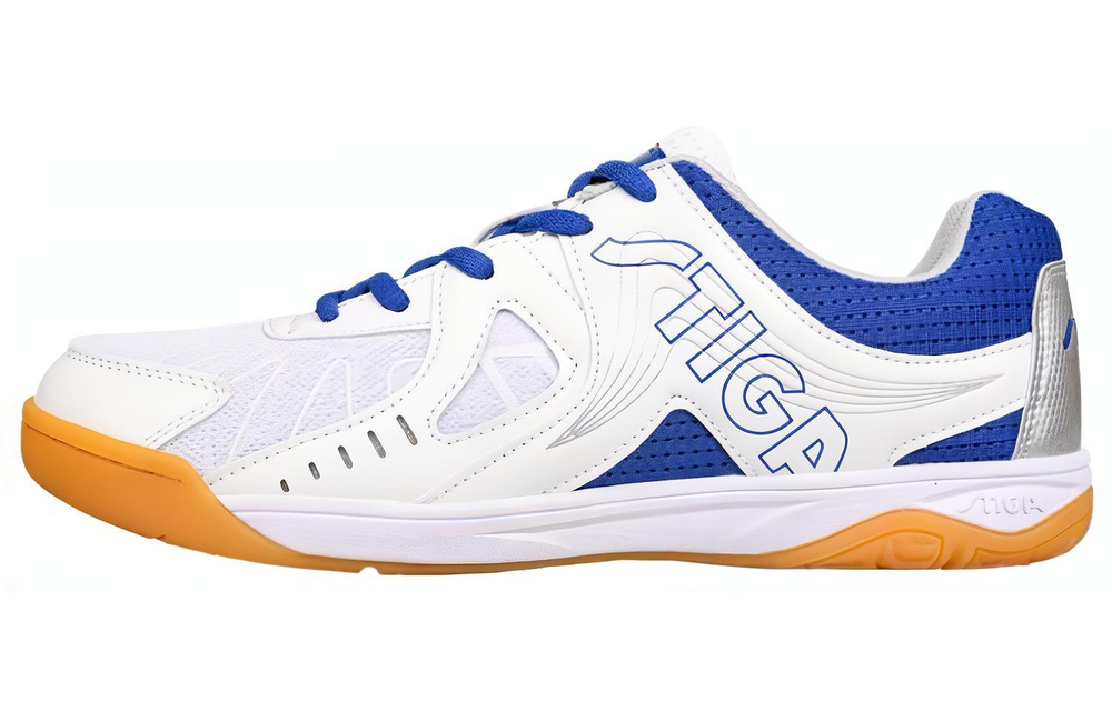 Stiga Slip Resistant Abrasion Resistant Low top Training Shoes Unisex White Blue Silver