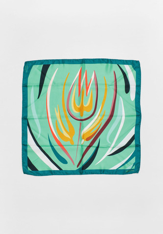 Шелковый платок Qarlygash & Qyzgaldaq GREEN 70x70