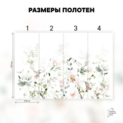 Флизелиновые фотообои 3D на стену 400х270 Листья и птицы