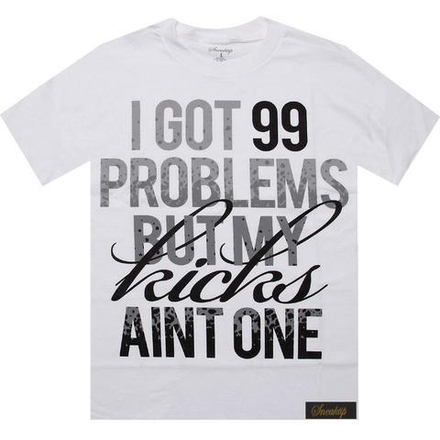 Футболка Sneaktip 99 Problems Splash белая с серым
