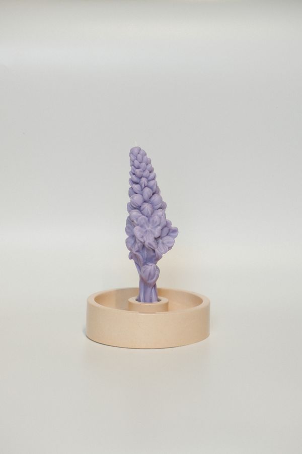 Подсвечник бетонный персиковый - фото 3