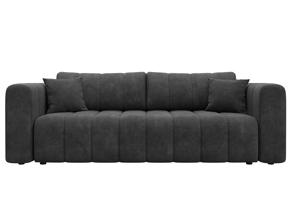 Диван прямой Лига-062 НПБ ВЕЛЮР BRUT 16 темно-серый