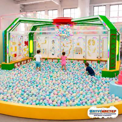 Шаропад для игровой комнаты «Мятно-арбузный мир», 8×3×3 м