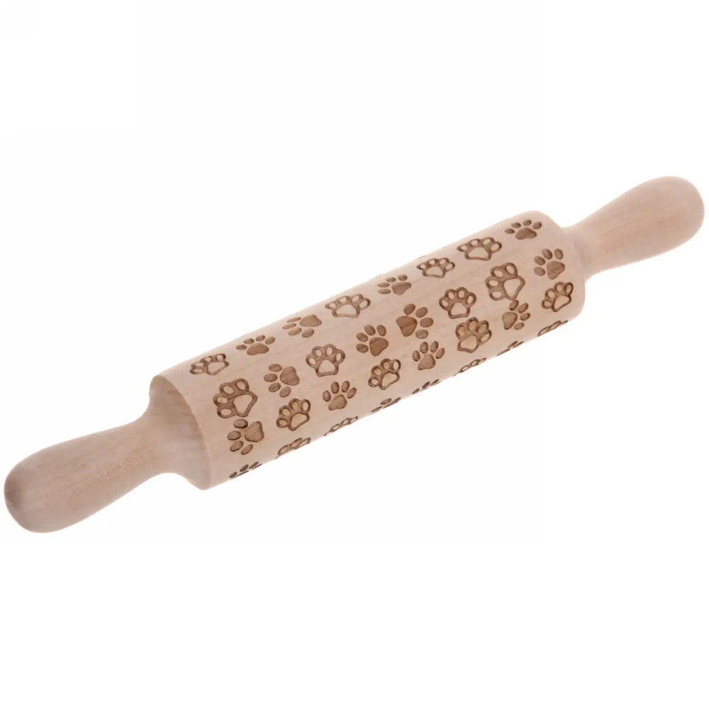 Скалка деревянная фигурная «Лапки» 28*4,5см