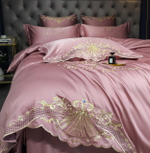 Постельное белье Сатин Гладкокрашеный Вышивка Делюкс DHC001