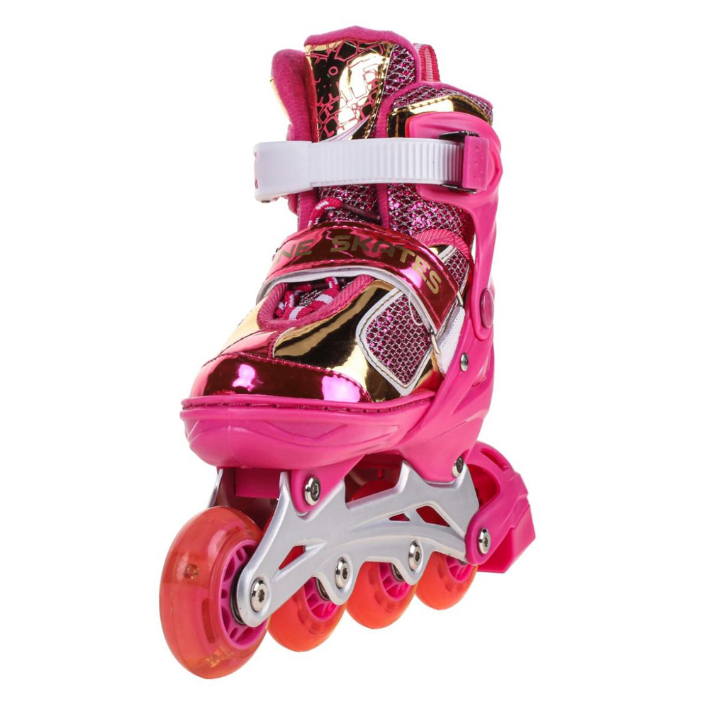 Ролики осн. алюм, кол. PU, размер S, блестки, сумка