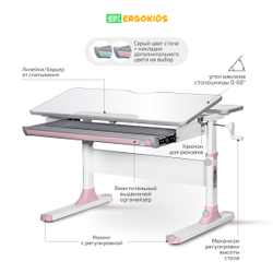 Стол письменный для школьника Ergokids Edmonton BD-610