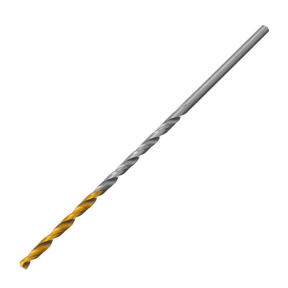 Сверло спиральное по металлу 2,5 х 95 мм Р6М5, Golden Tip, удлиненное, 2шт. Denzel