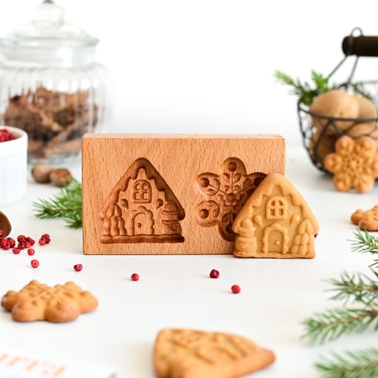 форма для пряника домик и снежинка